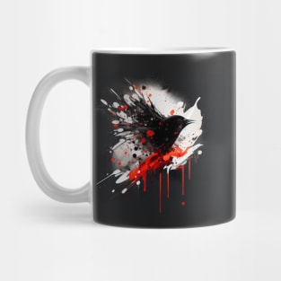 Black Bird Ink Blot Design Mug